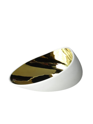 Photo of COOKPLAY Jomon Large Bowl-Plate (18x14cm/7.1x5.5in) ( Glazed Gold ) [ Cookplay ] [ Bowls ]