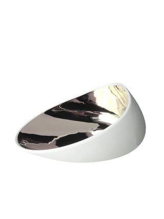 Photo of COOKPLAY Jomon Large Bowl-Plate (18x14cm/7.1x5.5in) ( Glazed Silver ) [ Cookplay ] [ Bowls ]