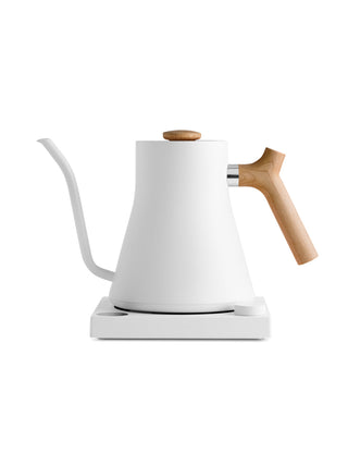 Photo of FELLOW Stagg EKG Electric Pour Over Kettle (120V) ( Matte White + Maple Standard ) [ Fellow ] [ Kettles ]