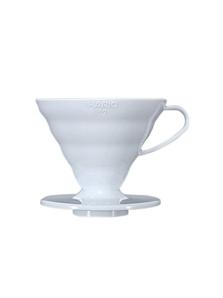 Photo of HARIO V60-02 Dripper (Plastic) ( White Standard (JP/EN) ) [ HARIO ] [ Pourover Brewers ]