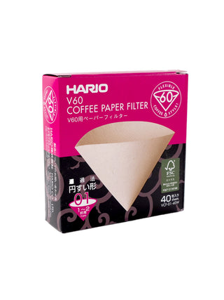 Photo of HARIO V60-01 Filters (40-Pack) ( Brown ) [ HARIO ] [ Paper Filters ]