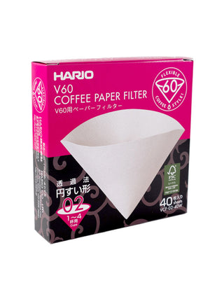 Photo of HARIO V60-02 Filters (40-Pack) ( White ) [ HARIO ] [ Paper Filters ]