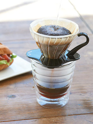 Photo of HARIO V60-01 Glass Dripper (Black) ( ) [ HARIO ] [ Pourover Brewers ]