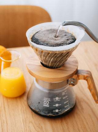 Photo of HARIO V60-02 Glass Dripper (Olive Wood) ( ) [ HARIO ] [ Pourover Brewers ]