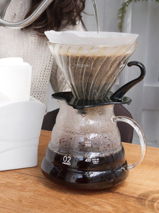 Photo of HARIO V60-02 Glass Dripper (Black) ( ) [ HARIO ] [ Pourover Brewers ]