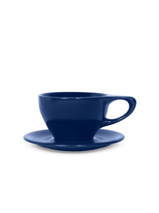 Photo of notNeutral LINO Large Latte Cup & Saucer (12oz/355ml) ( Dark Blue ) [ notNeutral ] [ Coffee Cups ]