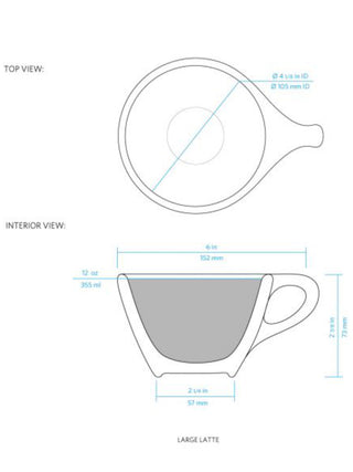 Photo of notNeutral LINO Large Latte Cup & Saucer (12oz/355ml) ( ) [ notNeutral ] [ Coffee Cups ]