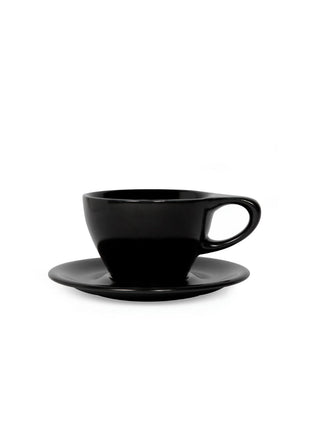 Photo of notNeutral LINO Small Latte Cup & Saucer (8oz/237ml) ( Black ) [ notNeutral ] [ Coffee Cups ]